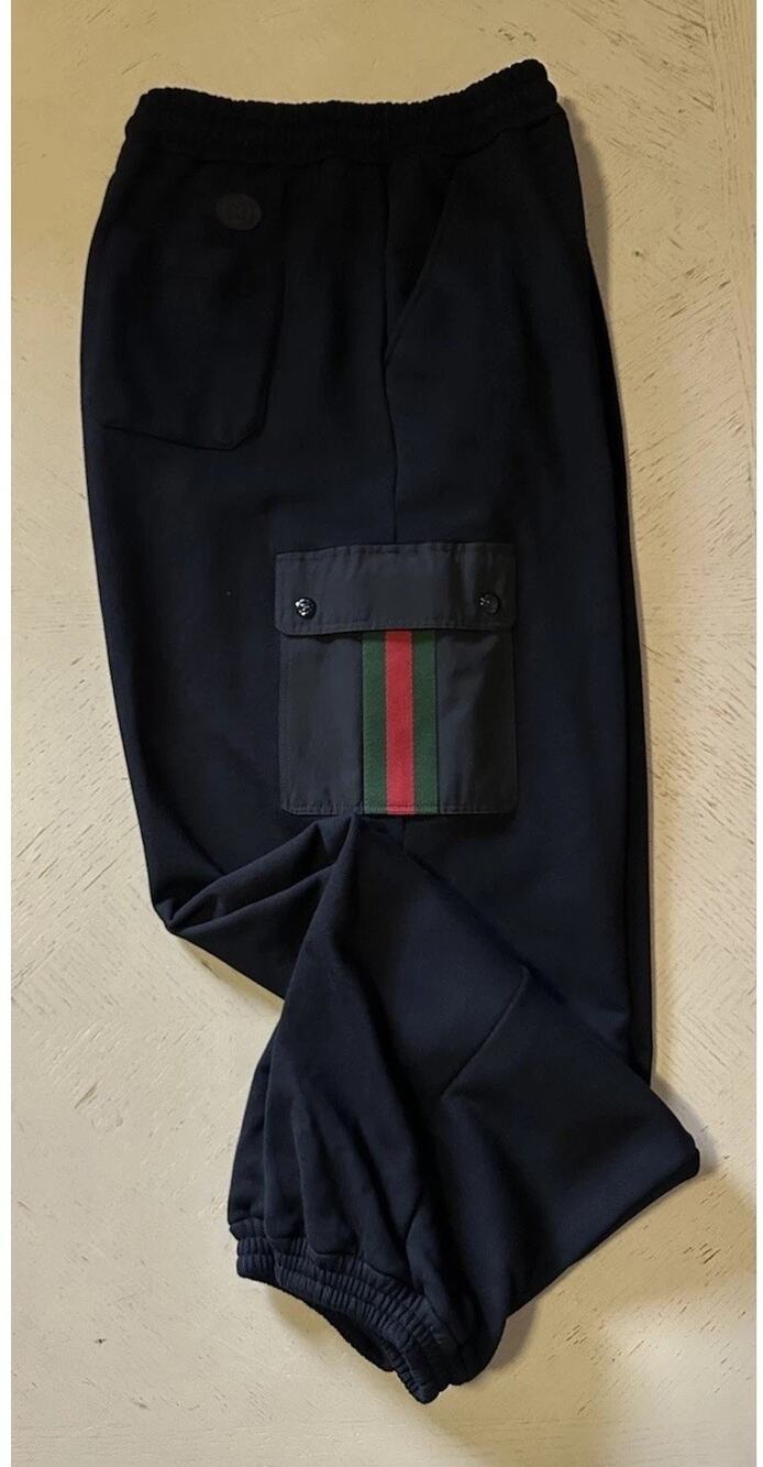 Gucci Men’s Cargo Cotton Jersey Sweatpants Black Size M Italy 752189 NWT $1650